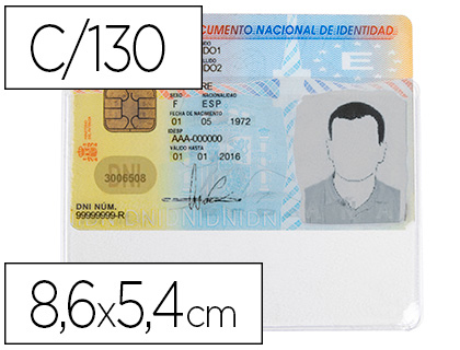 Funda portadocumento Q-Connect DNI PVC 130µ con uñero